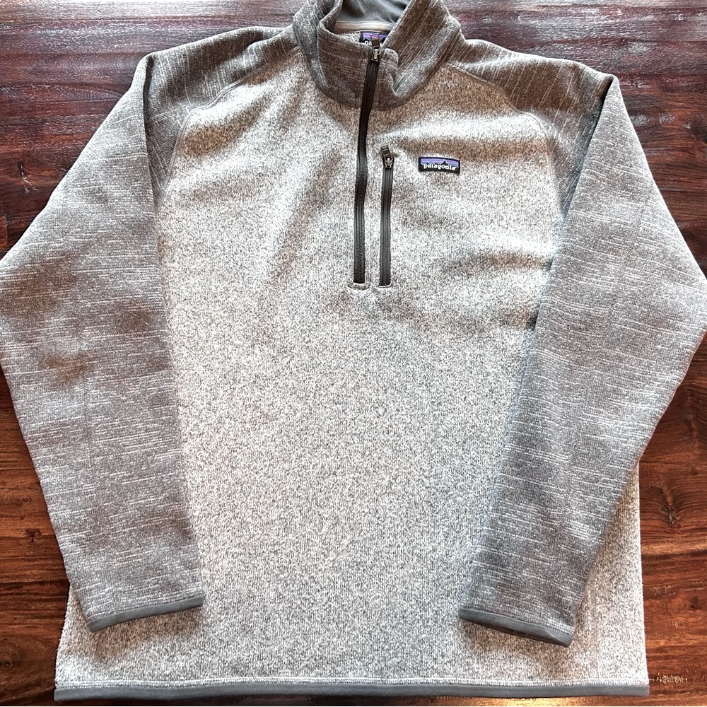 Patagonia Mens Better Sweater 1/4 Zip Pullover Size XL Two-tone gray
